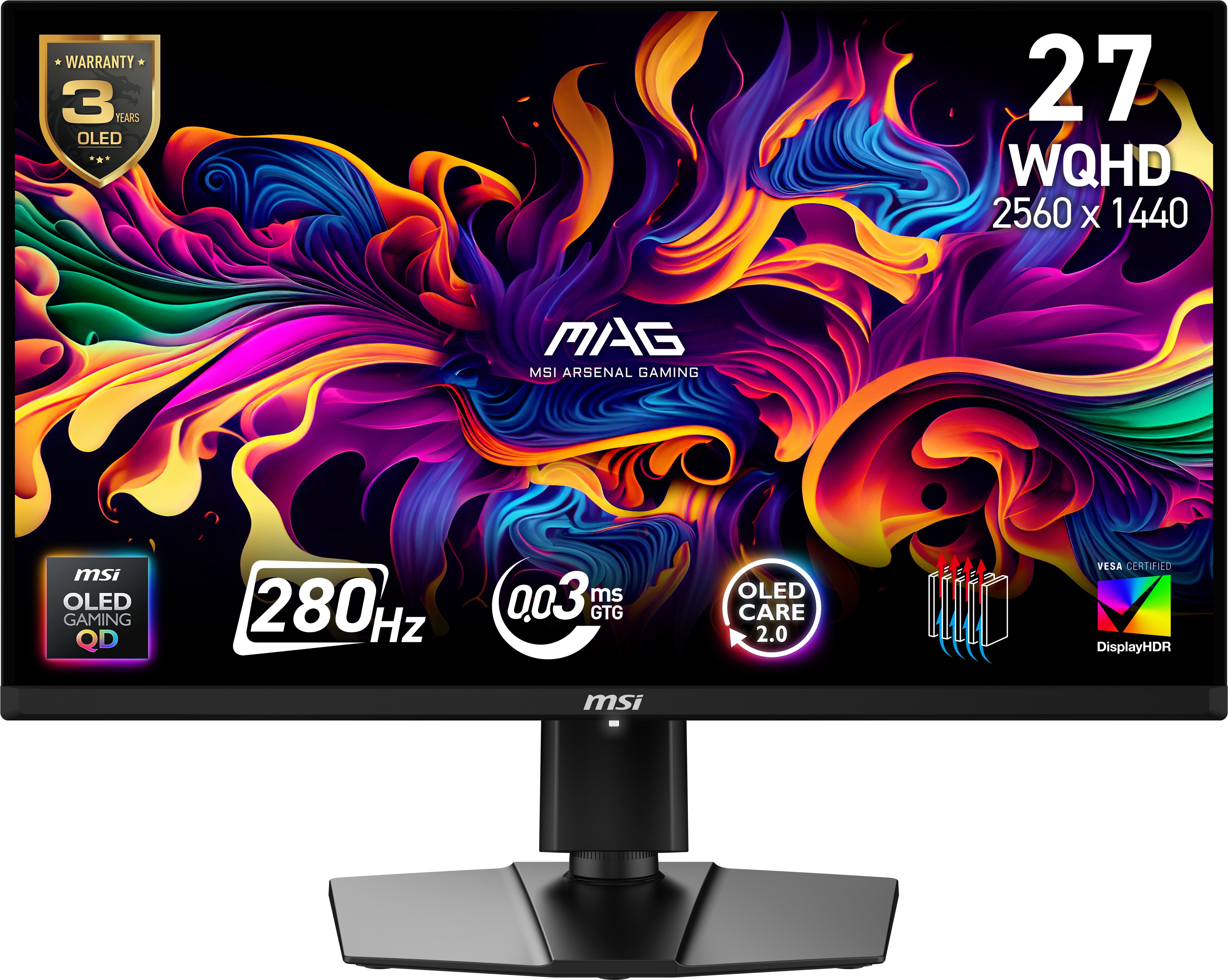 MSI MAG 272QP QD-OLED X28 26,5" QD-OLED 280 Hz 0,03m Moniteur de jeu(Open Box)