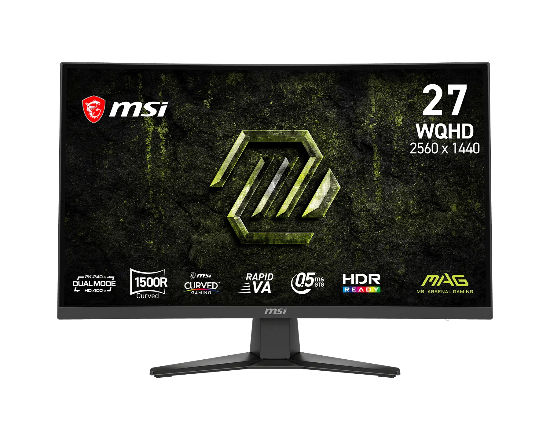 MSI MAG 27 po 2560 x 1440 QHD Rapid VA 240Hz de jeu Moniteur