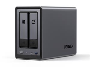 UGREEN DXP2800 2-Bay NAS (Diskless), 2.5GbE LAN, 8GB DDR5 RAM, Intel N100 quad-core CPU, 4K HDMI, Store up to 64TB, Supports 3rd-Party Drives