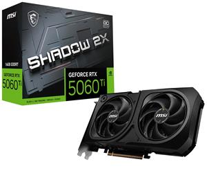 MSI GeForce RTX 5060 Ti 16G SHADOW 2X OC PLUS, GDDR7 16GB, PCI-E 5.0, 128 bit, 8-pin x 1, HDMI 2.1b x 1, Display Port 2.1b x 3