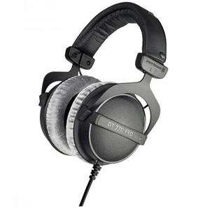 BEYERDYNAMIC DT 770 PRO Wired Closed Studio Headphone with single sided coiled cable, 80 ohms, Grey velour ear pads