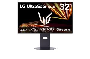 LG UltraGear GX8 32" 3840 x 2160 OLED Dual Mode (UHD 165Hz ? FHD 330Hz) 0.03ms Display HD True Black 400, Glare Panel 2x HDMI 2.1 1x DisplayPort 1.4 Gaming Monitor 32GX850A-B