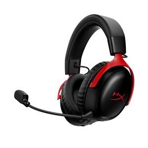 HYPERX Cloud III S – Wireless Gaming Headset for Multi-Platform, 2.4GHz, Bluetooth, Battery Life up to 120 Hours 2.4GHz / 200 Hours Bluetooth, 53mm Angled Drivers, 10mm Detachable Mic, Customizable - Black & Red