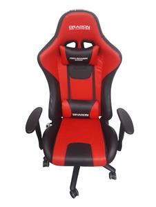 DragonWar Ergonomic Racing Chair, PU leather, 2D Armrest, 60mm PU Caster, Black & Red