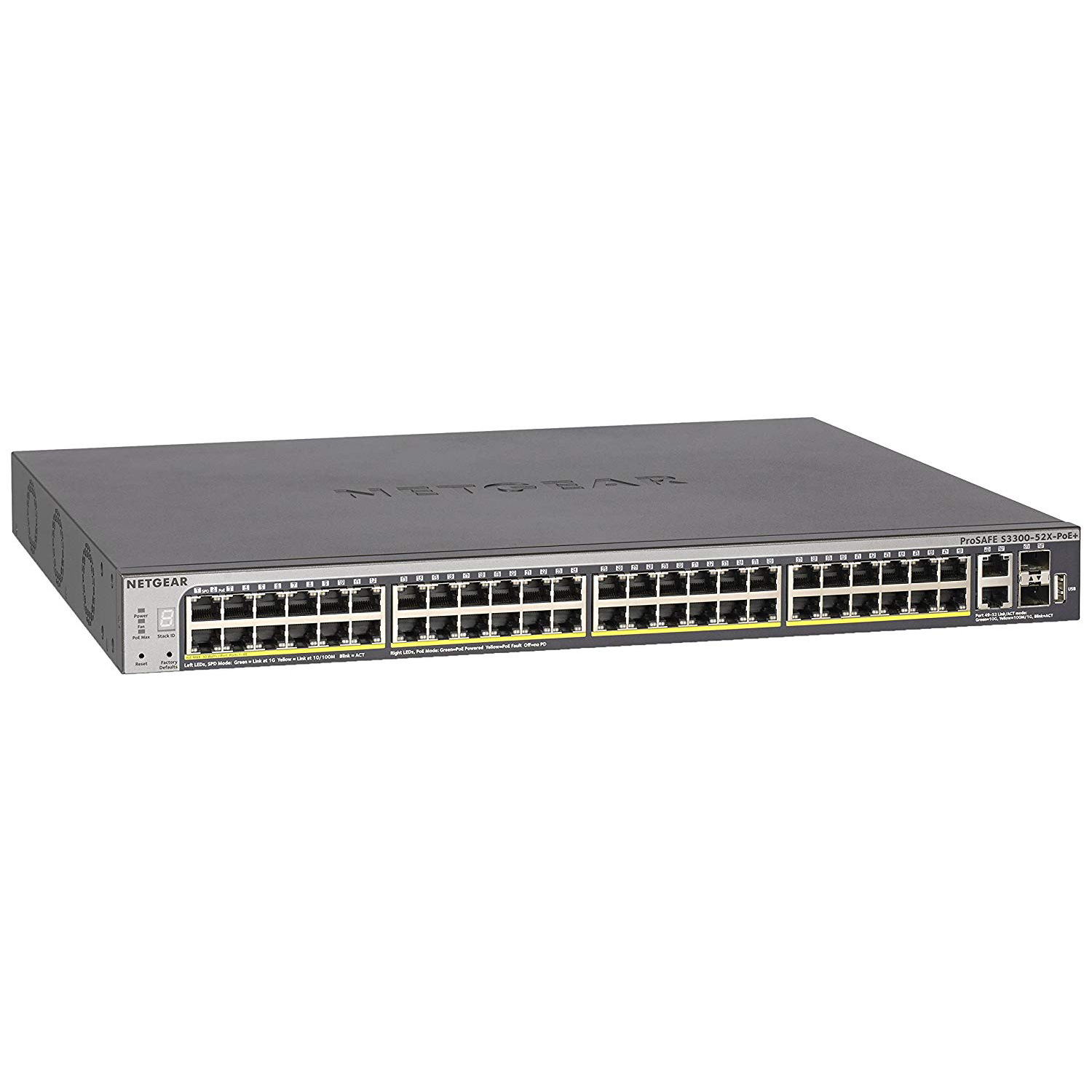 NETGEAR (GS752TXP-100NES) 52 PoE+ Port Gigabit Stackable Smart Switch