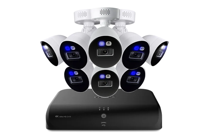 Lorex 4K 12 Camera Capable (8 Wired and 4 Fusion Wi-Fi) 2TB Wired DVR System with 8 Smart Deterrence Cameras