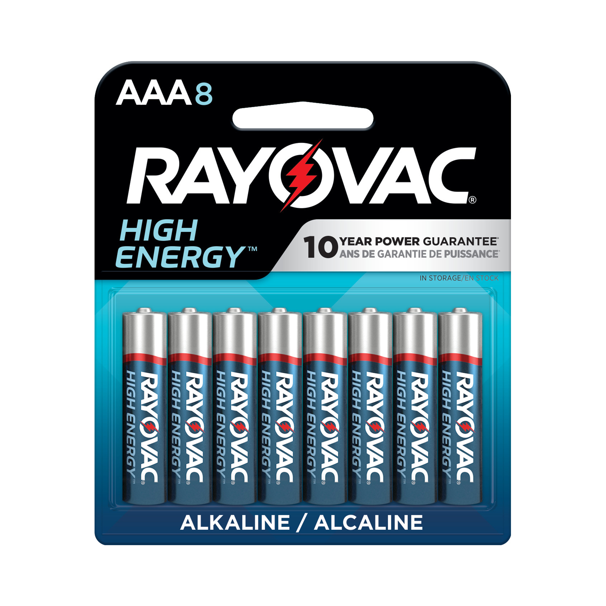 RAYOVAC - Paquet de 8 piles alcalines AAA