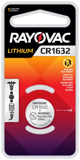 RAYOVAC Pile Bouton au Lithium 1632 3V 1 Paquet