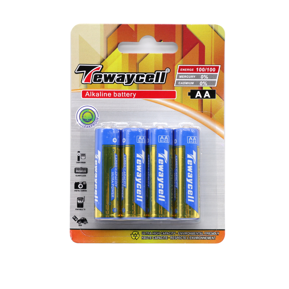 TEWAYCELL - Paquet de 4 piles alcalines AA