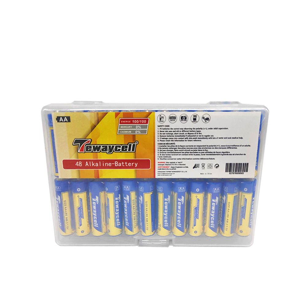 TEWAYCELL - Paquet de 48 piles alcalines AA
