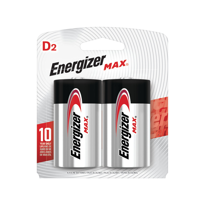 Lot de 2 piles alcalines ENERGIZER Max D (E95BP2)