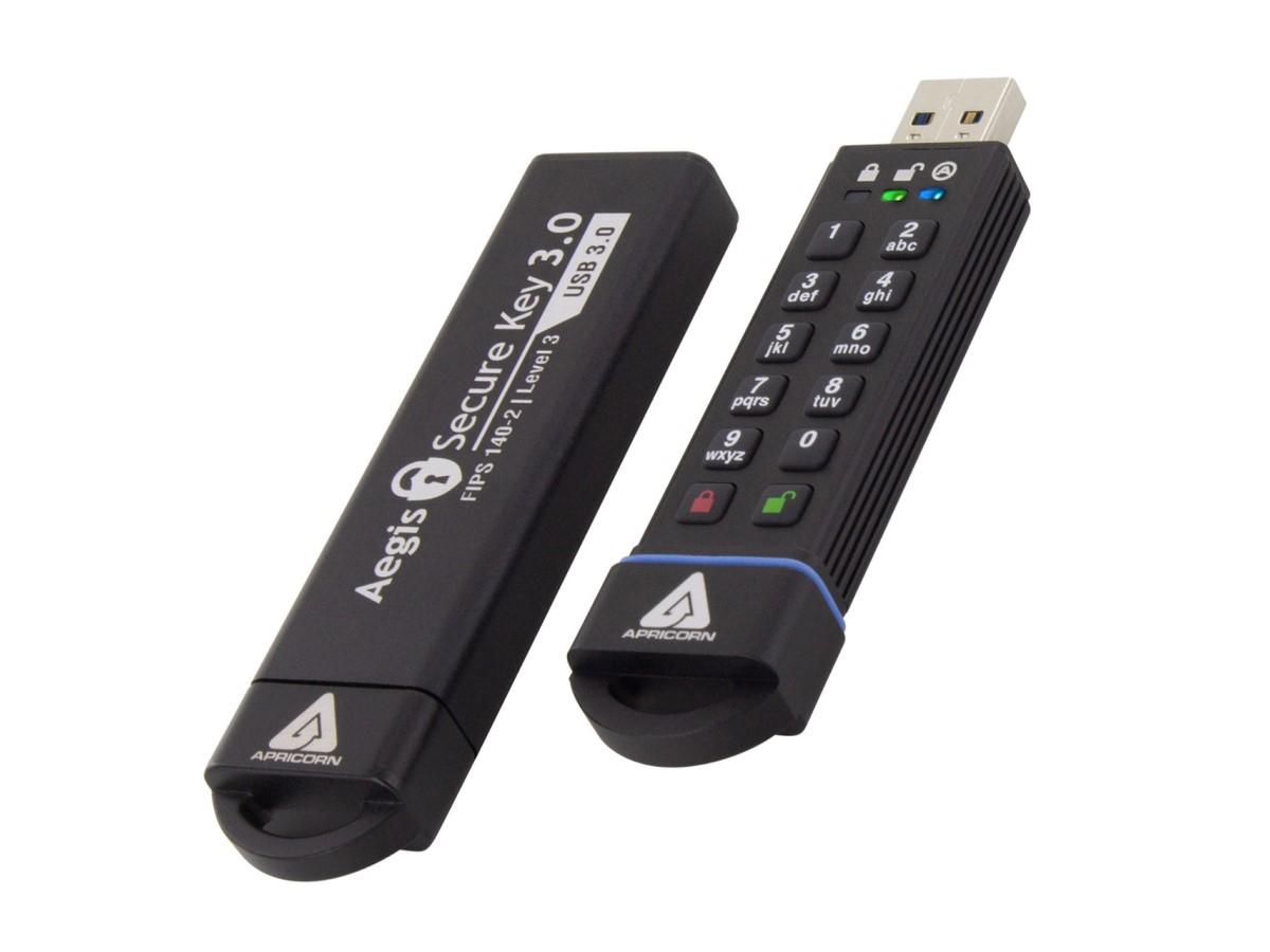 Apricorn Aegis Secure Key 3.0 - USB flash drive - encrypted - 16 GB - USB 3.0 - FIPS 140-2 Level 3 (ASK3-16GB)