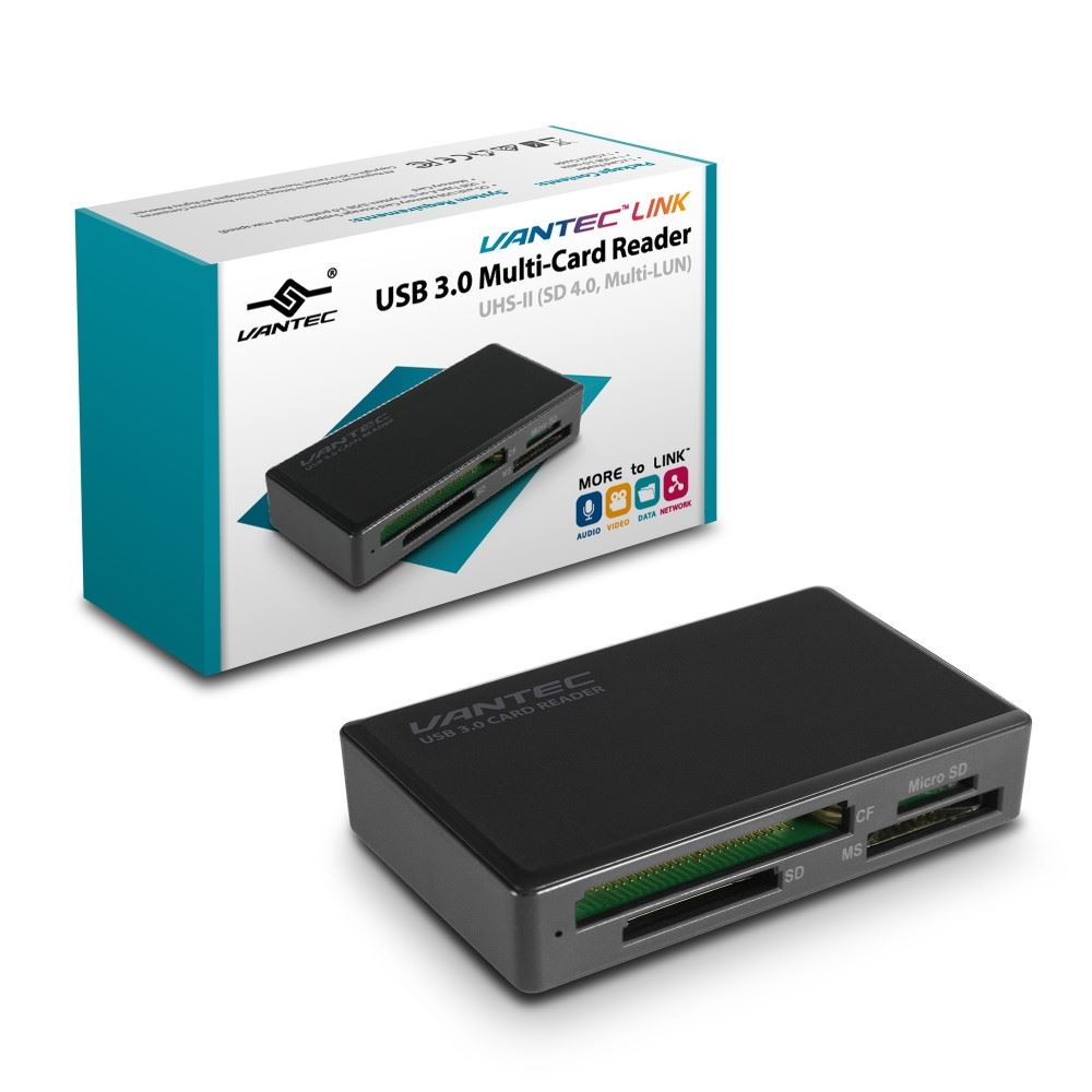 Lecteur Multi-Cartes Vantec USB 3.0 UHS-II (SD 4.0, Multi-LUN)