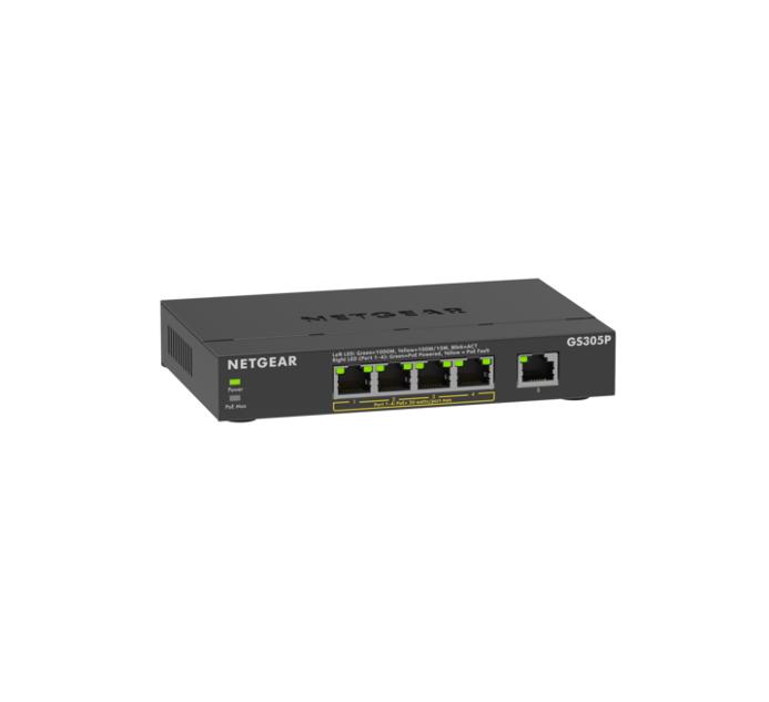 NETGEAR (GS305P-300NAS) GS305P Unmanaged POE+ Switch - 5 Ports(Open Box)