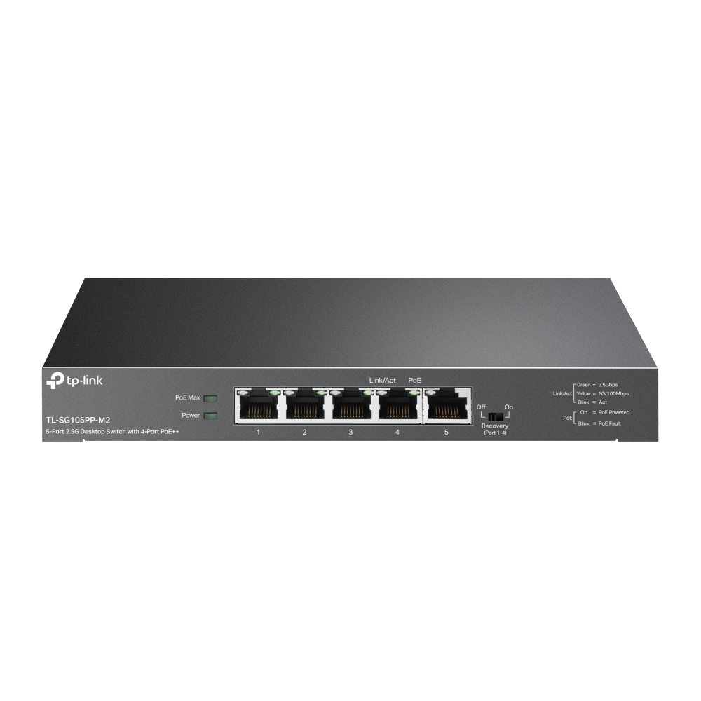 TP-Link (TL-SG105PP-M2) 5-Port 2.5G Unmanaged PoE++ Switch