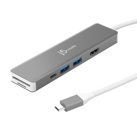 j5create Adaptateur multiport USB-C Elite 7-en-1 4K60 à 10 Gbps(Open Box)