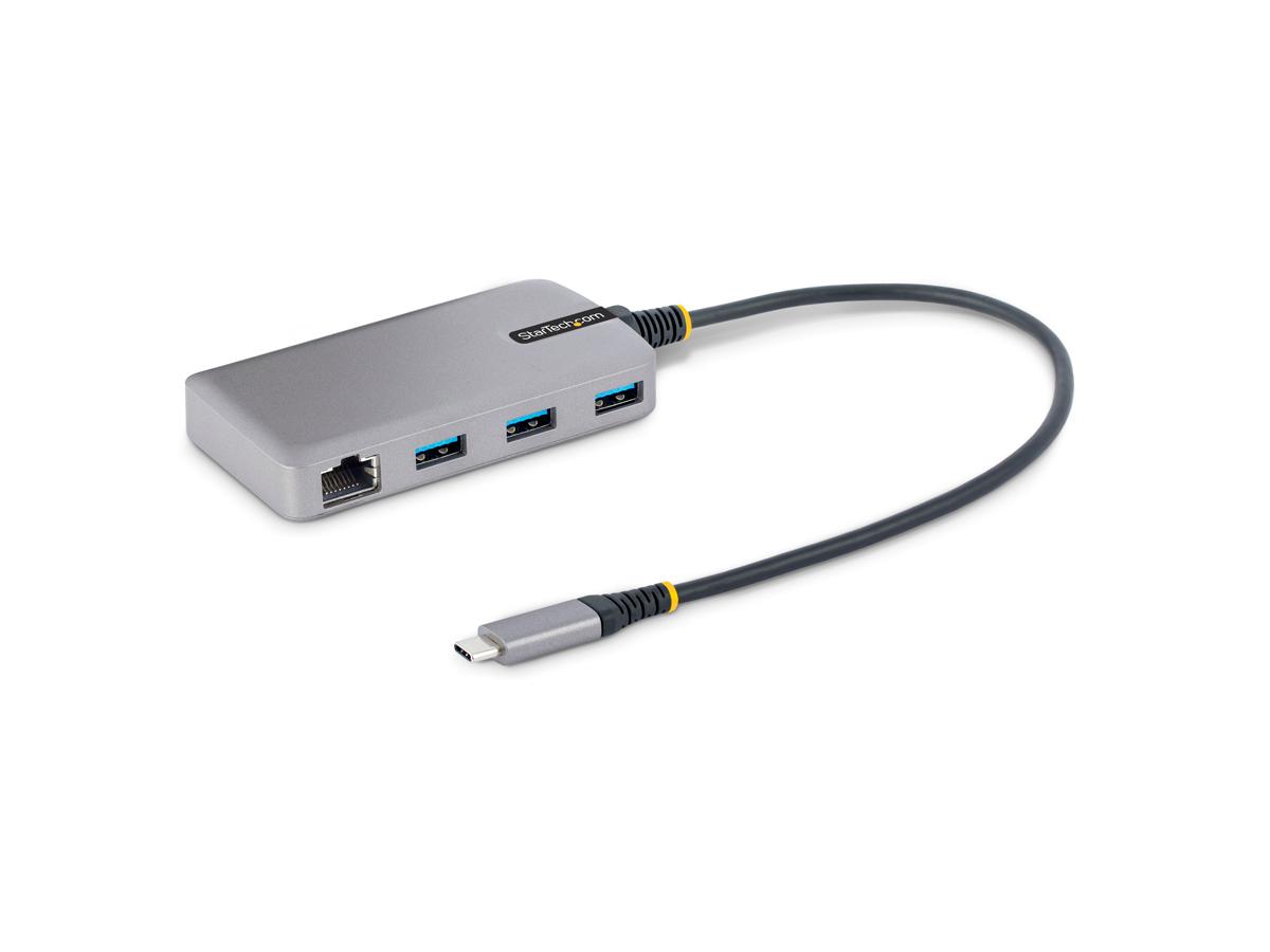 StarTech.com 3-Port USB-C Hub with Ethernet, 3x USB-A Ports, Gigabit Ethernet, USB 3.0 5Gbps, Bus-Powered, USB Type-C Hub w/GbE