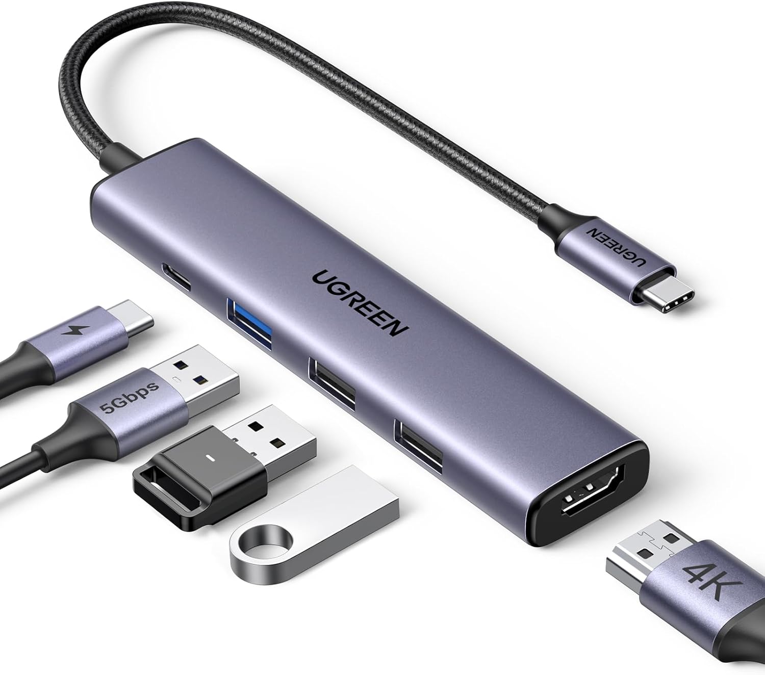 UGREEN Revodok USB C Hub 5-in-1 Dock, Multiport Adapter 4K HDMI
