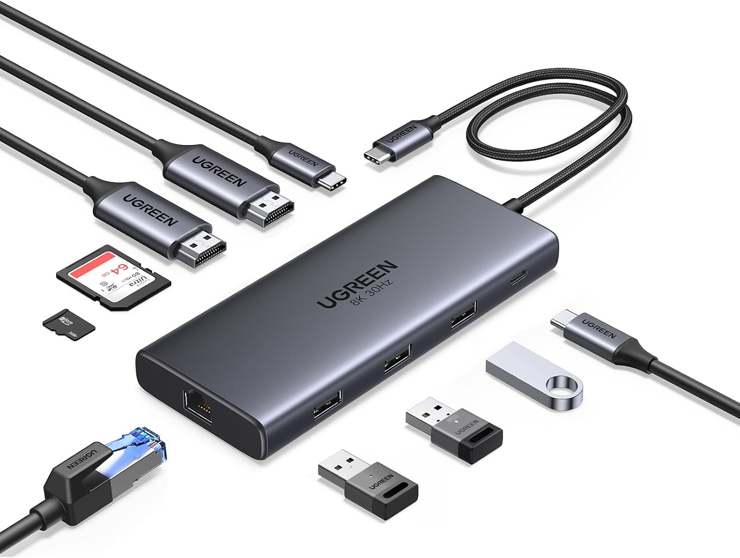 UGREEN Revodok Pro CM639 Docking Station 10-in-1,Dual 4K60Hz