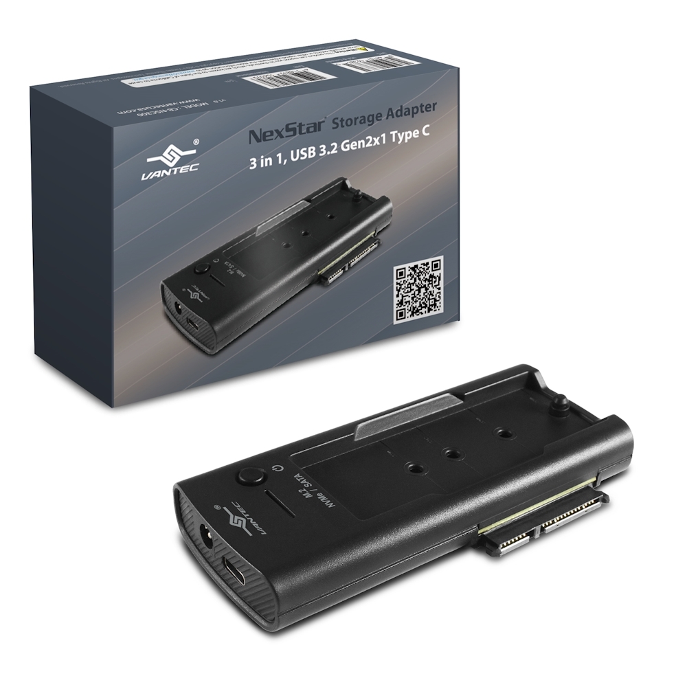 Vantec NexStar Storage Adapter, 3-in-1, USB 3.2 Gen2x1 Type C