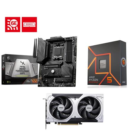 MSI RTX 5060 Ti 8G VENTUS 2X OC GPU + AMD Ryzen 5 7600X CPU