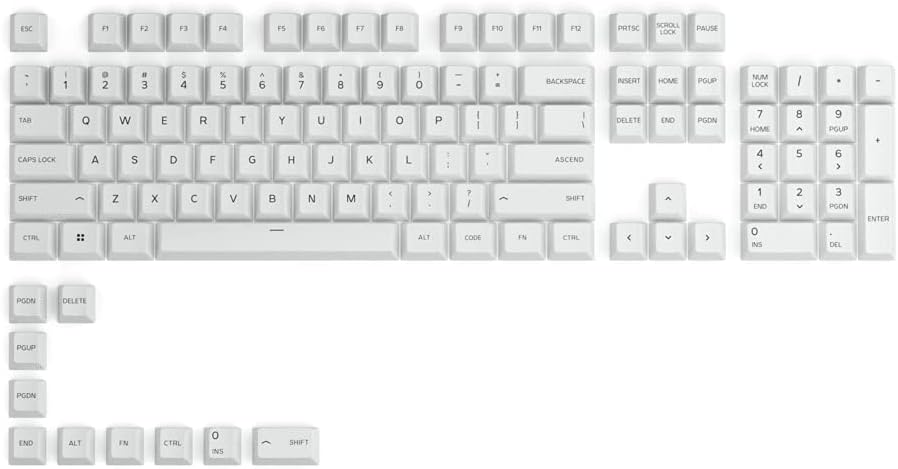 Glorious GPBT Dye Sublimated Keycaps (Arctic White)