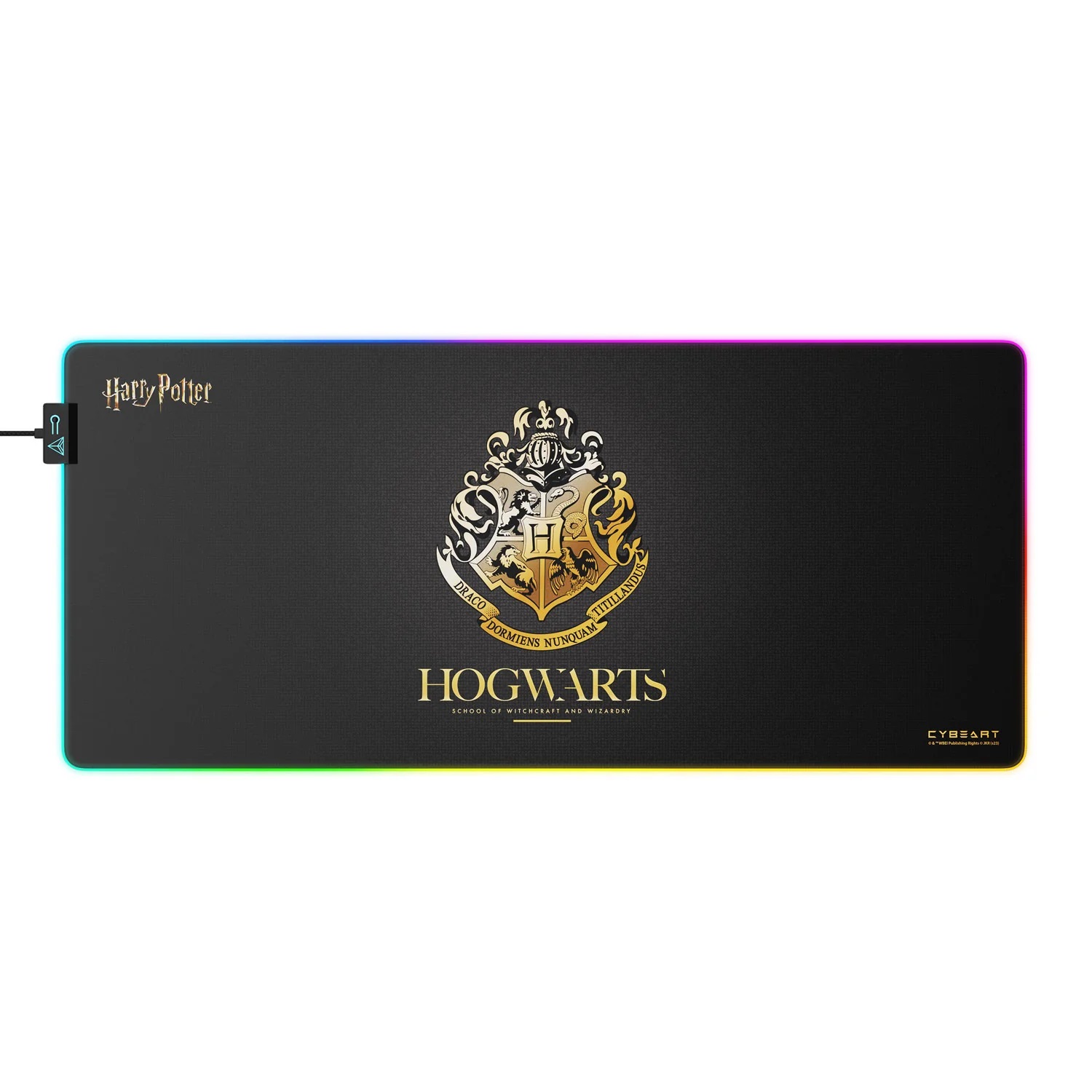 CYBEART Tapis de bureau de jeu RVB Poudlard (XXL - 900x400x4mm)
