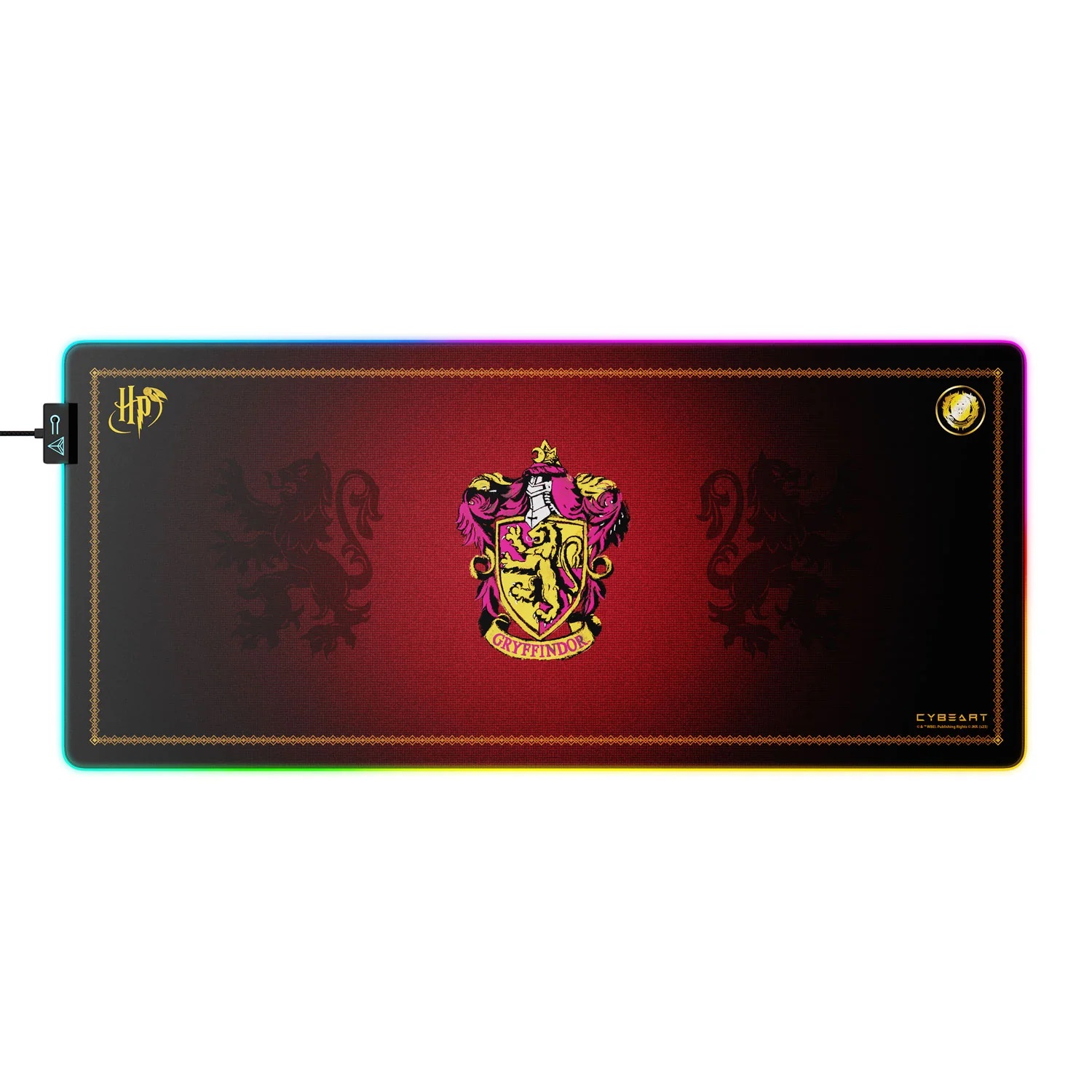 Tapis de bureau de jeu CYBEART Gryffondor Classic RGB (XXL - 900x400x4