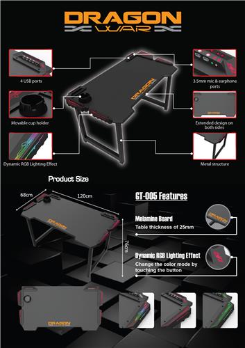  iCAN  DragonWar  RGB  Gaming  Desk  Canada Computers 