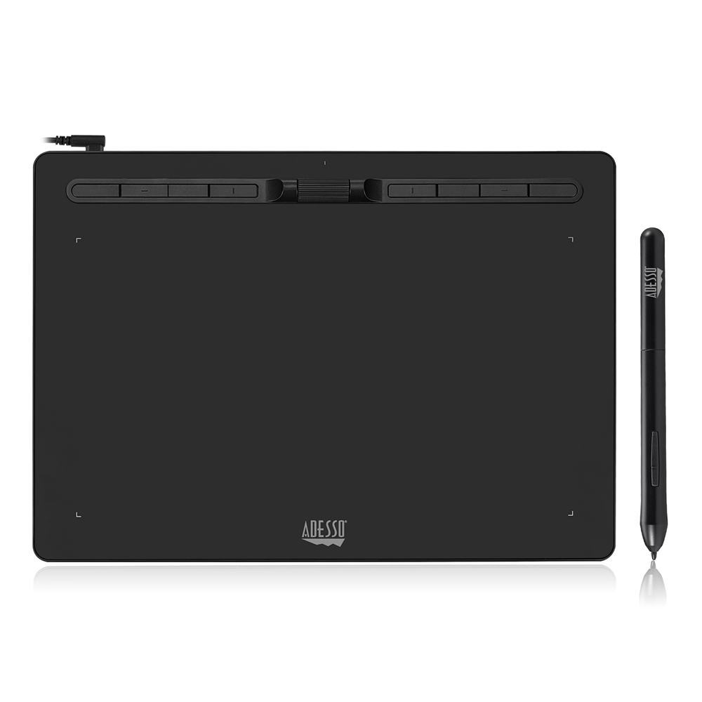 Adesso Graphic Tablet CyberTablet K12 12in x 7in Stylus PC/Mac - Black