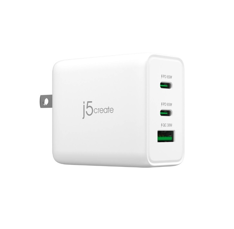 j5create Chargeur GaN USB-C à 3 ports 65 W(Open Box)