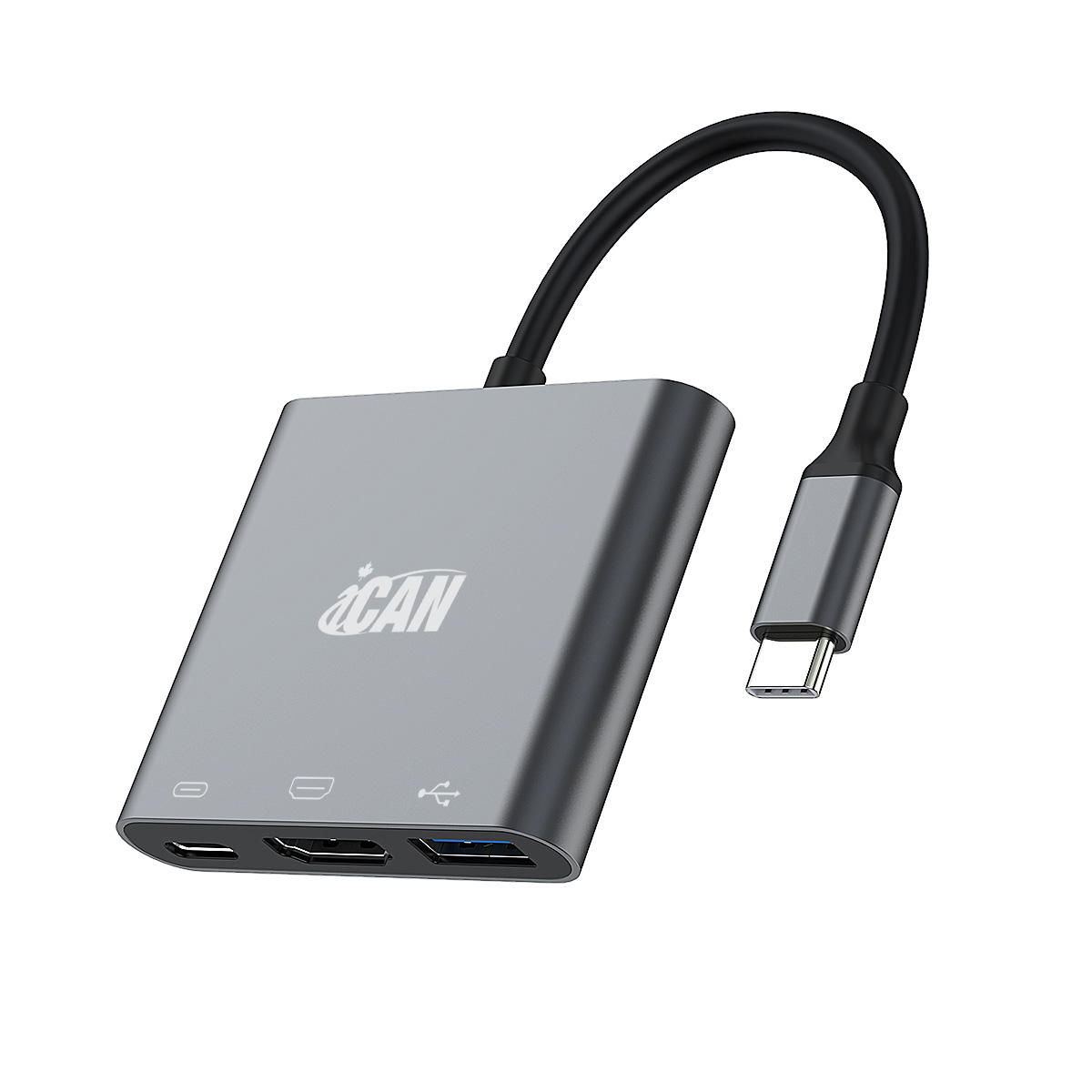 iCAN 3-in-1 Type-C to HDMI, PD and USB Hub(Open Box)