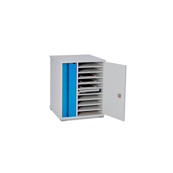 Armoire de chargement sécurisée LapCabby Lyte pour 10 ordinateurs portables, tablettes ou Chromebooks jusqu^à 15 pouces.