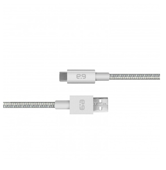 âble tressé USB-C vers USB-A PUREGEAR - 4 pi - argent