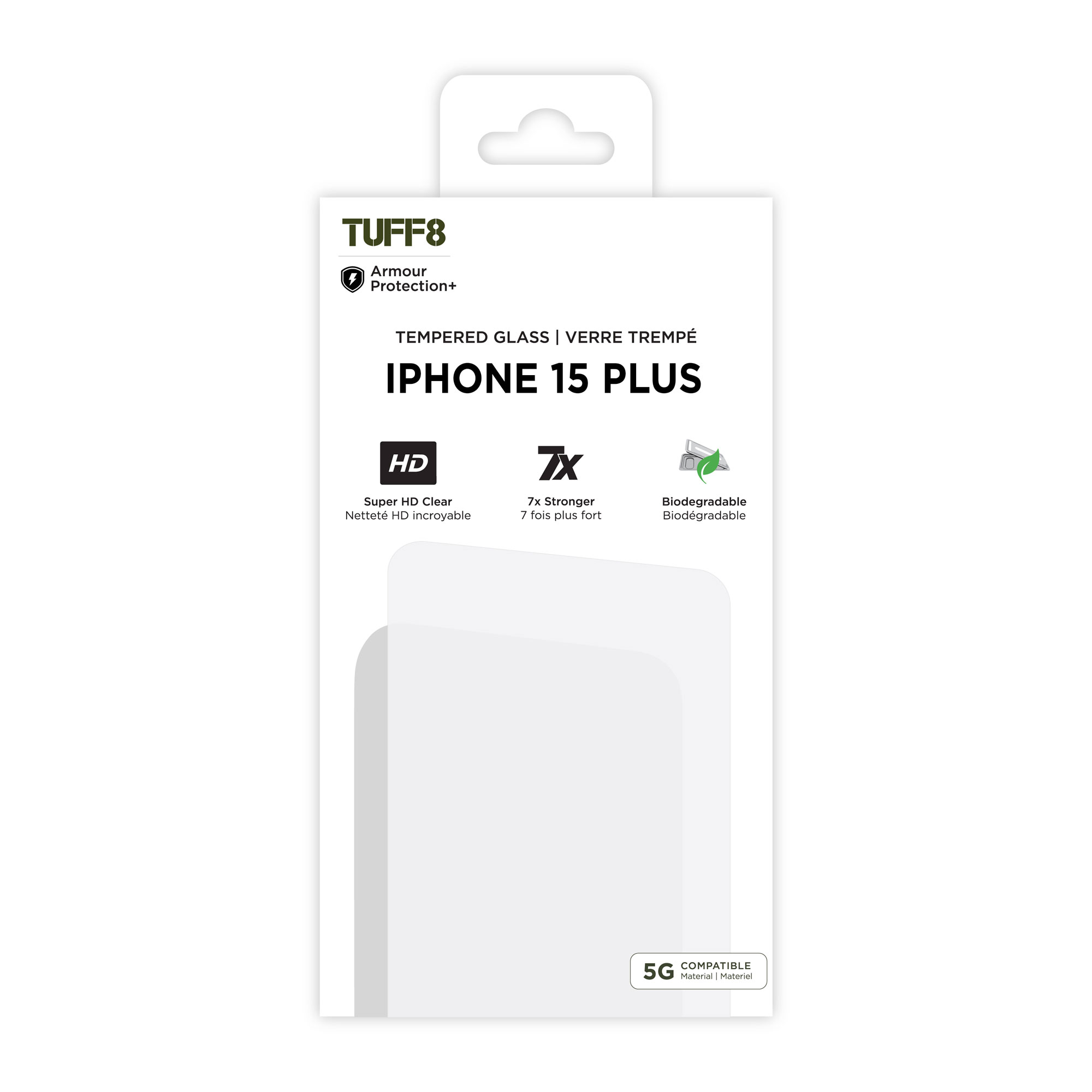 iPhone 15 Plus / 14 Plus - TUFF8 Tempered Glass with Installation Kit