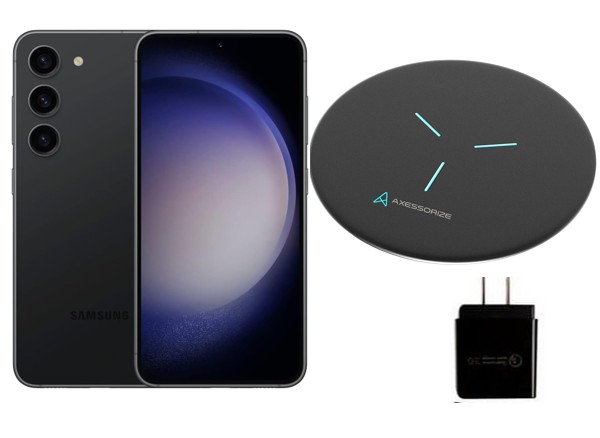 SAMSUNG Galaxy S23 Plus 256GB Renewed (Black) + Axessorize 15W