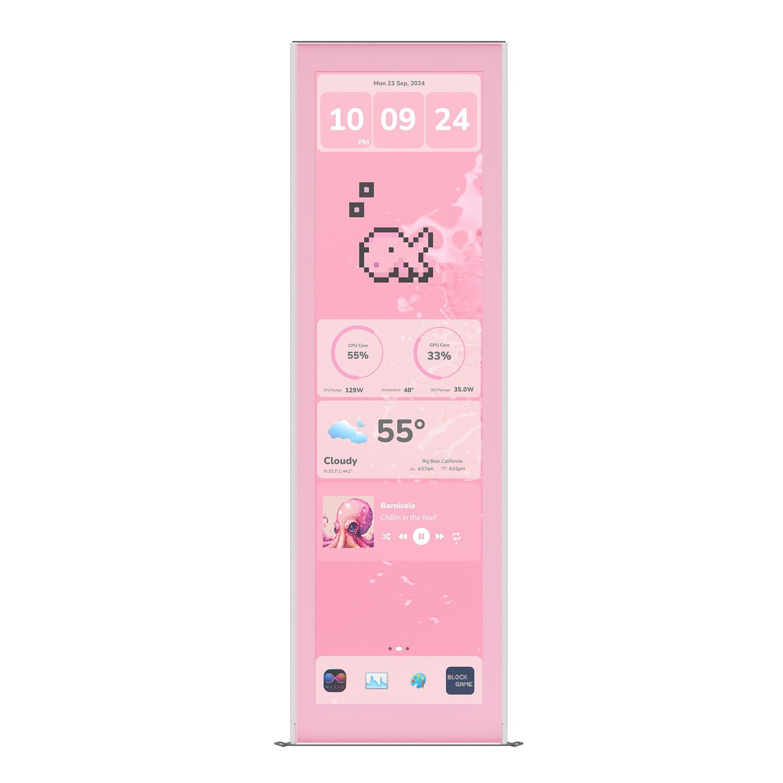 HYTE Kit de mise à niveau d'écran pour Y70 Touch Infinite - Écran tactile 2,5 K pour Y70 - Lait fraise (Rose)