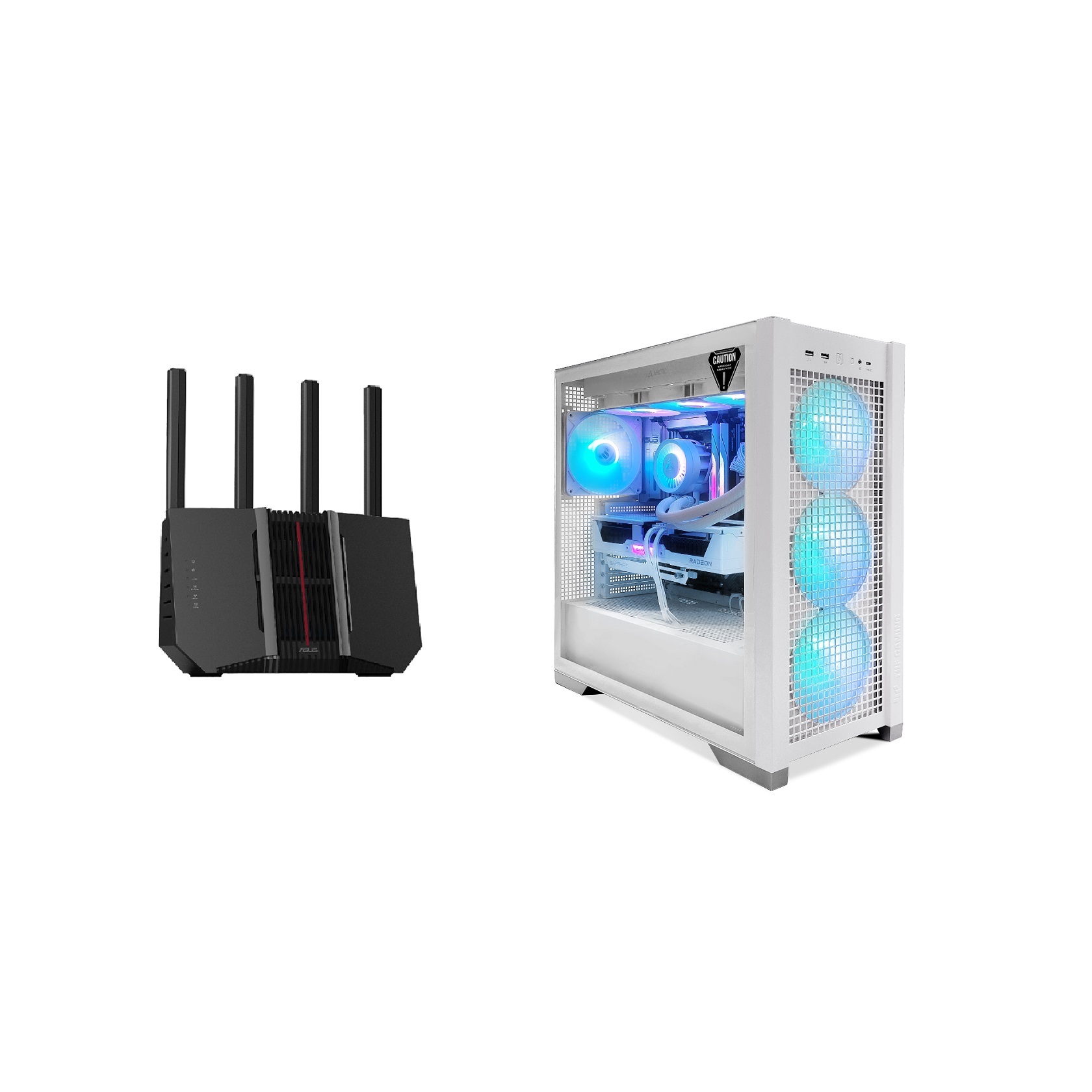ASUS RT-BE92U BE9700 Tri-Band Wireless Wi-Fi 7 Router + ARMOURY Prime GT302 AMD Ryzen 7 9800X3D, Radeon RX 9070 XT, 32GB DDR5, 