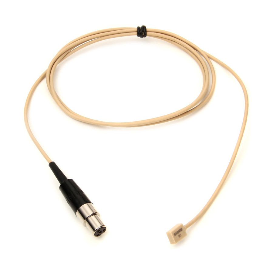 Microphone à condensateur lavalier omnidirectionnel SHURE WL93-6T pour systèmes sans fil, avec câble de 6 pieds (beige)