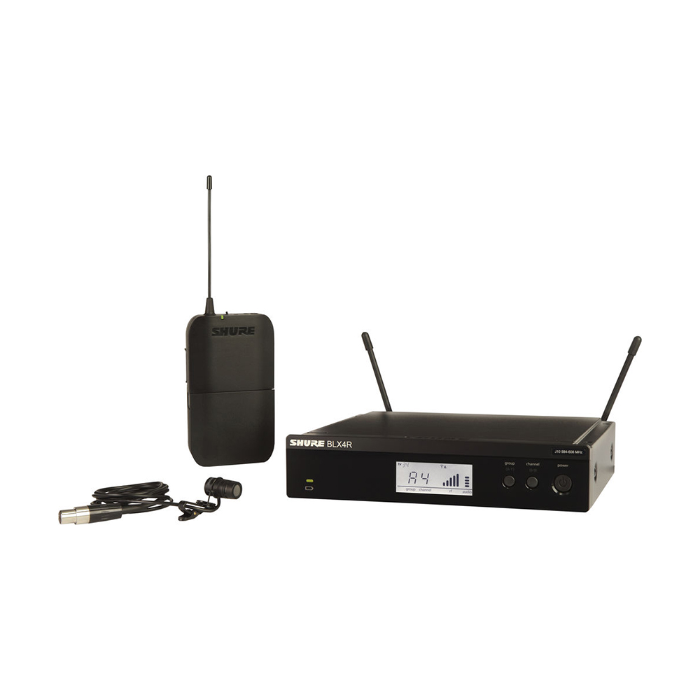 Système sans fil de microphone cravate SHURE BLX14R/W93 avec microphone cravate WL93 (H10 : 542 - 572 MHz)