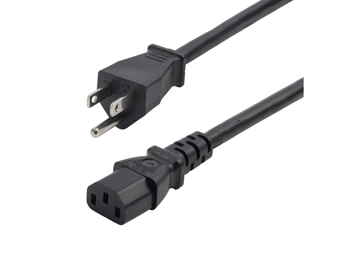 StarTech.com 8ft (2.4m) Computer Power Cord, NEMA 5-15P to IEC 60320 C13 AC Power Cable, 13A 125V, 16AWG, Replacement Power Cab
