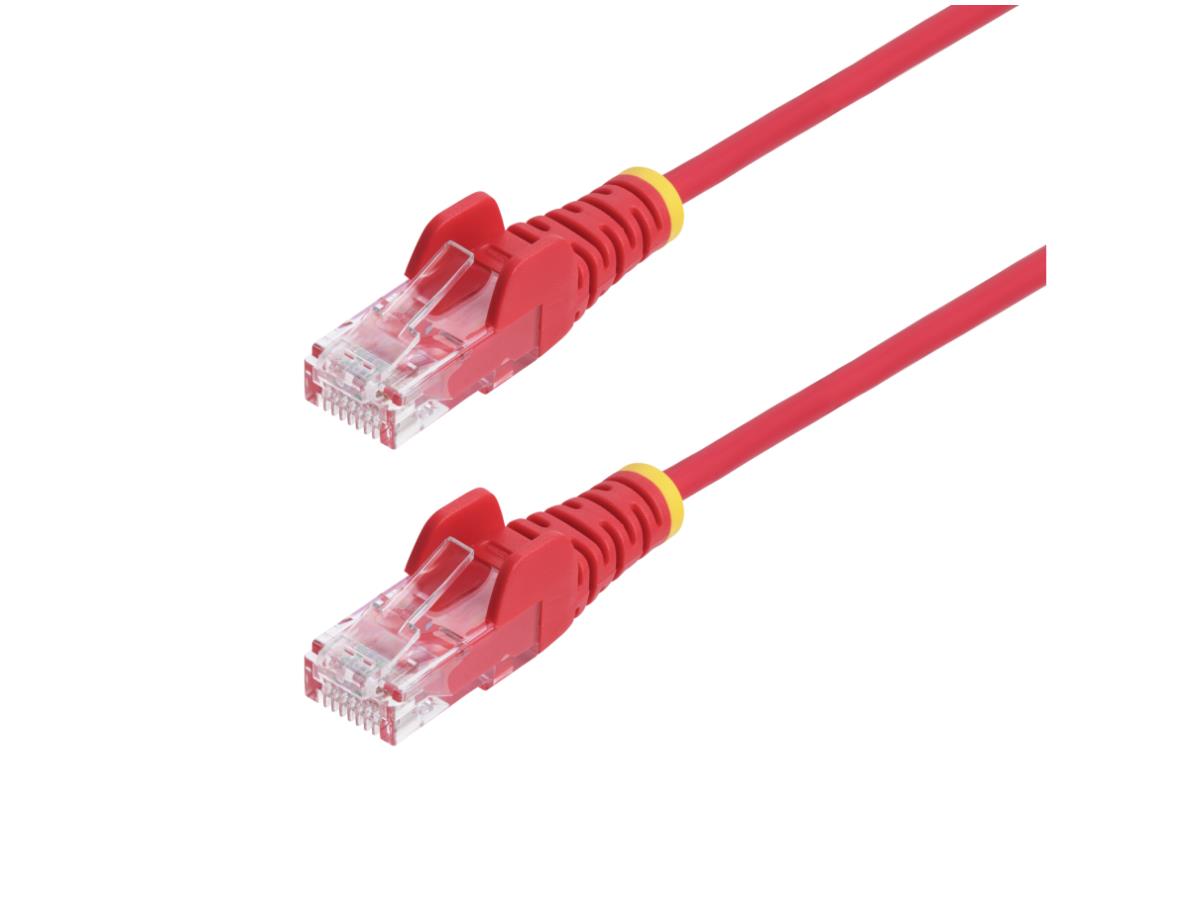 STARTECH 6FT RED SLIM CAT6 ETHERNET CABLE, SNAGLESS, 100W POE, UTP, LSZH, 28AWG BARE COPPER WIRE, SLIM RJ45 NETWORK PATCH CORD,