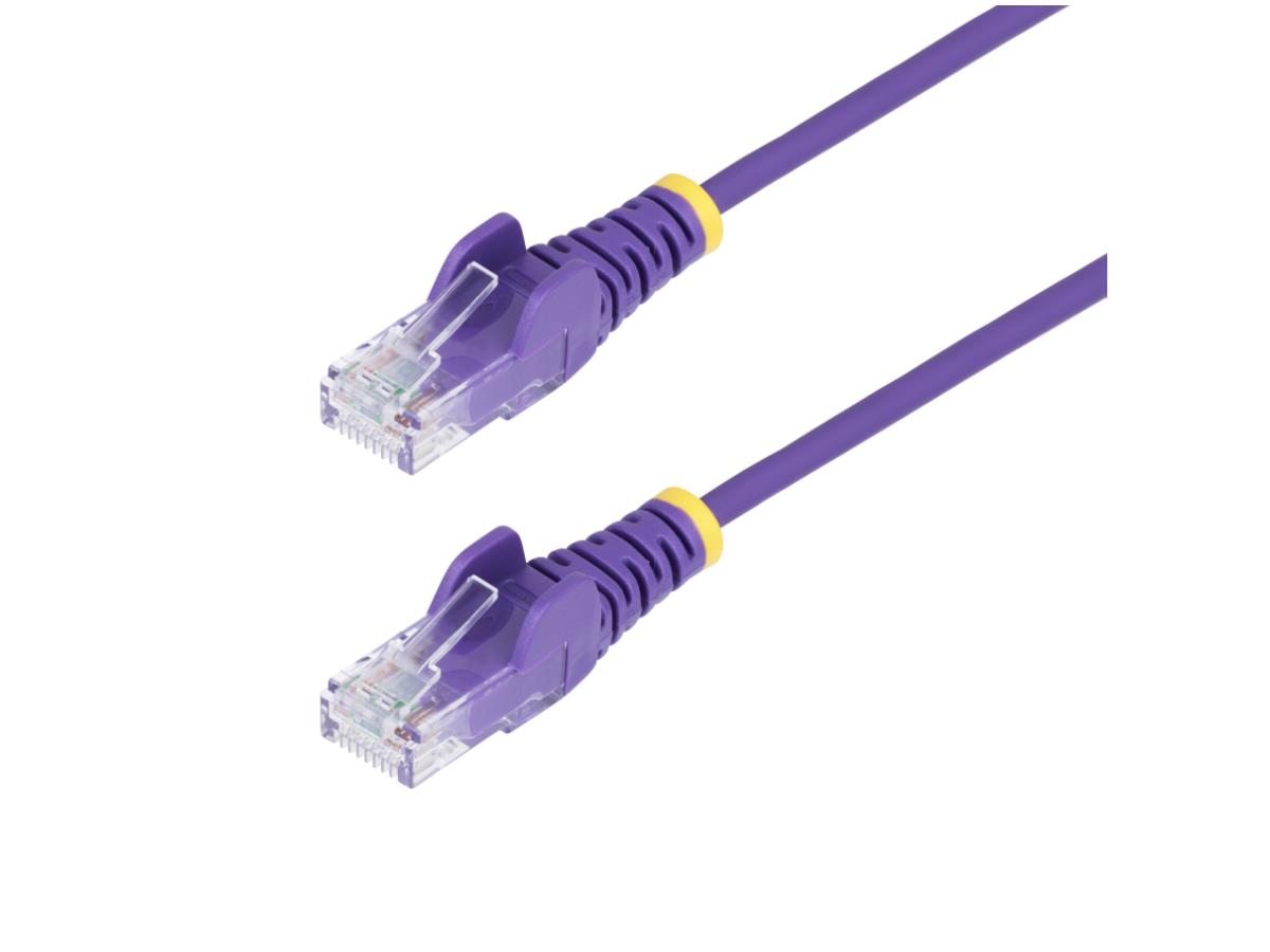 STARTECH 6FT PURPLE SLIM CAT6 ETHERNET CABLE, SNAGLESS, 100W POE, UTP, LSZH, 28AWG BARE COPPER WIRE, SLIM RJ45 NETWORK PATCH CO