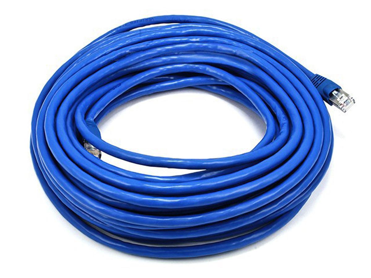 Câble de raccordement Ethernet Cat6A 24 AWG STP, 15 m, bleu, 15 m