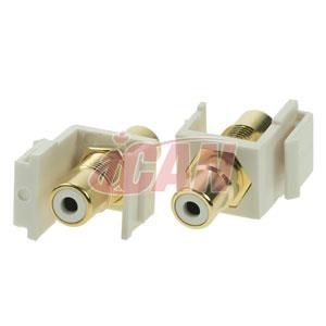 iCAN RCA Female/Female Keystone Coupler (White) (KS RCA-WHI-FF-W)