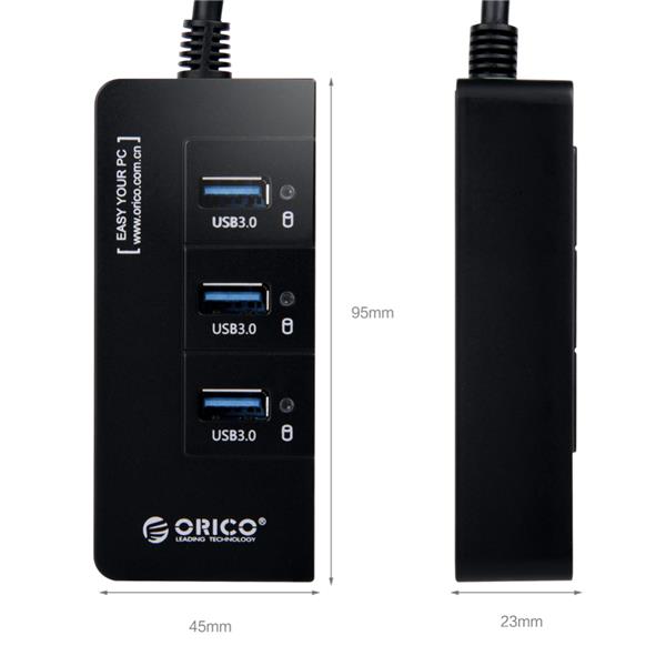 ORICO 3-Port Hub RJ45 Gigabit LAN Port USB Network Adapter, 30cm Cable