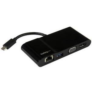 StarTech USB-C Multiport Adapter for Laptops 4K HDMI or VGA - USB 3.0 Black  (DKT30CHV)