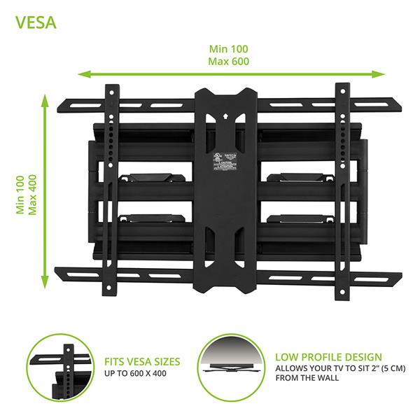 KANTO PDX650 Full Motion TV Mount for 37" - 75" TVs