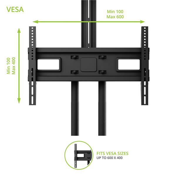 KANTO MTM65PL Mobile TV Mount, Rolling TV Carts