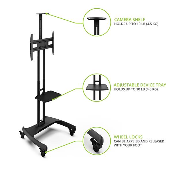 KANTO MTM65PL Mobile TV Mount, Rolling TV Carts